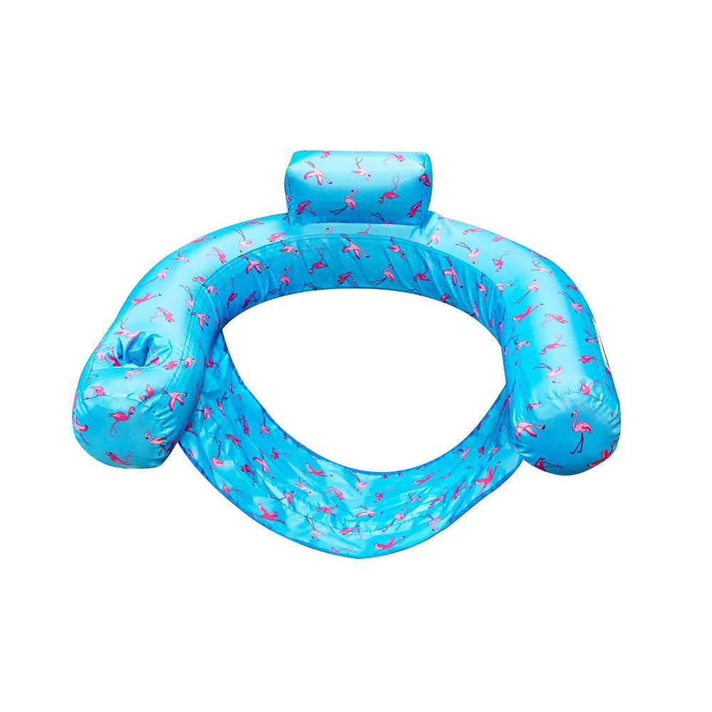 32" Flamingo Fabric Covered Floating U-Seat Pool Chair Float. Picture 1