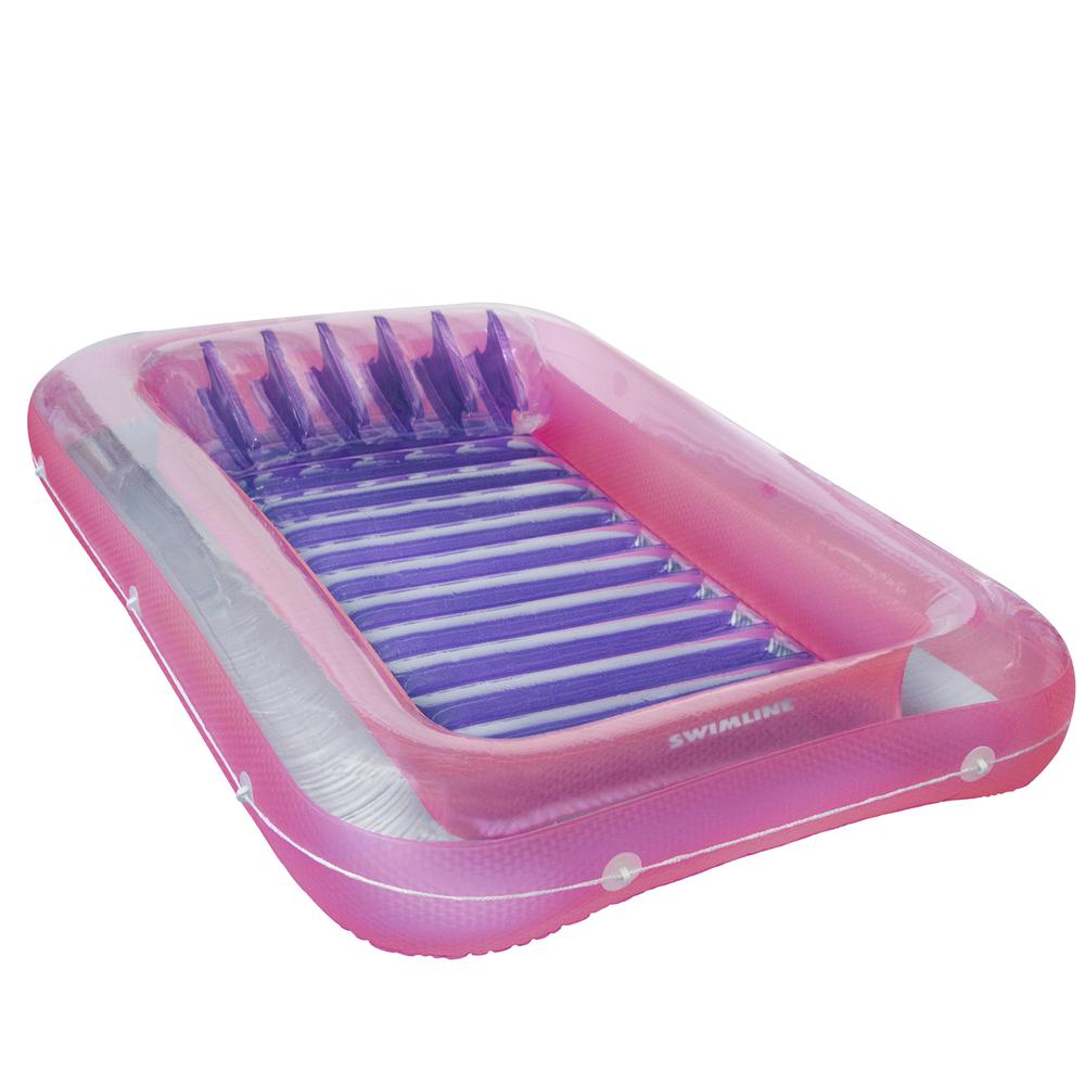 Inflatable Pink and Purple Water Sports Tub Pool Raft Lounger  12-Inch. Picture 1