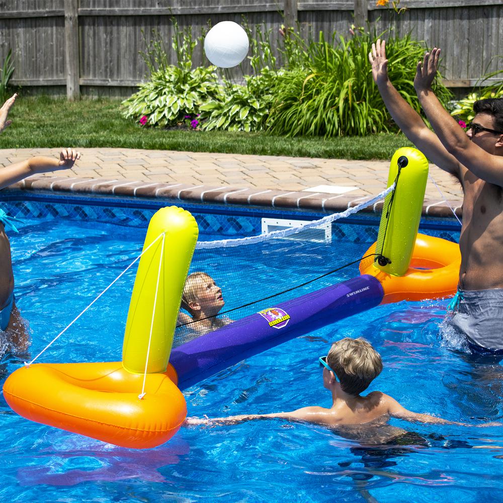 Inflatable Orange and Yellow Splash Volleyball Game Pool Float  11.5-Inch. Picture 2
