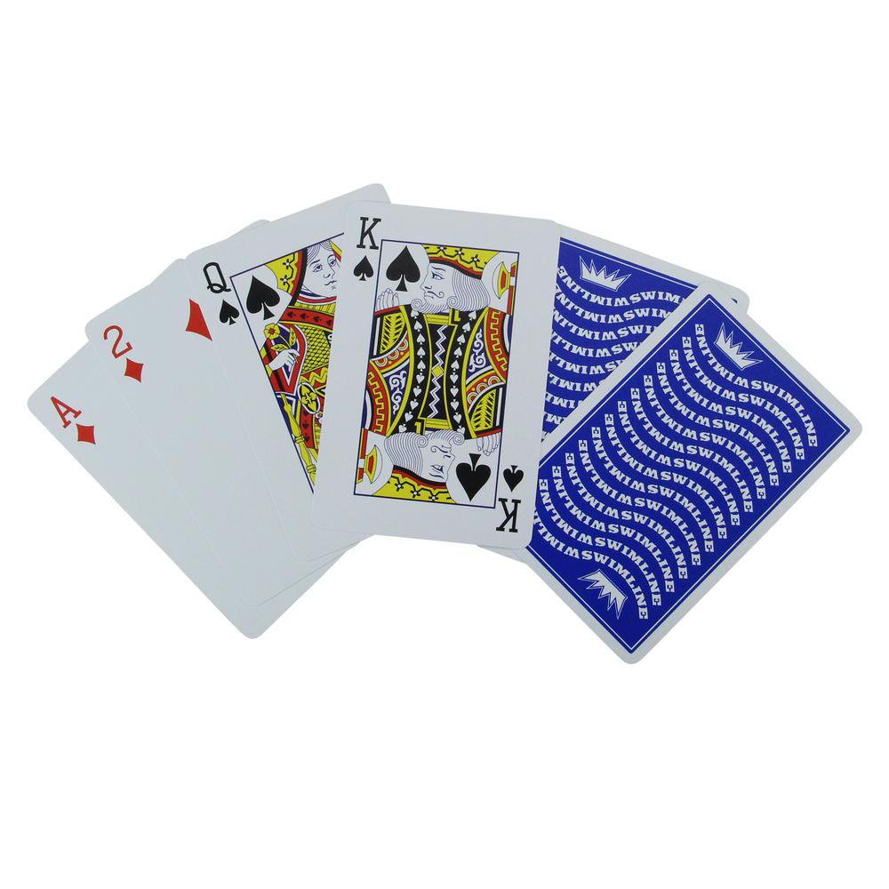 3.5" Blue Waterproof Swimming Pool Deck of Playing Cards. Picture 1