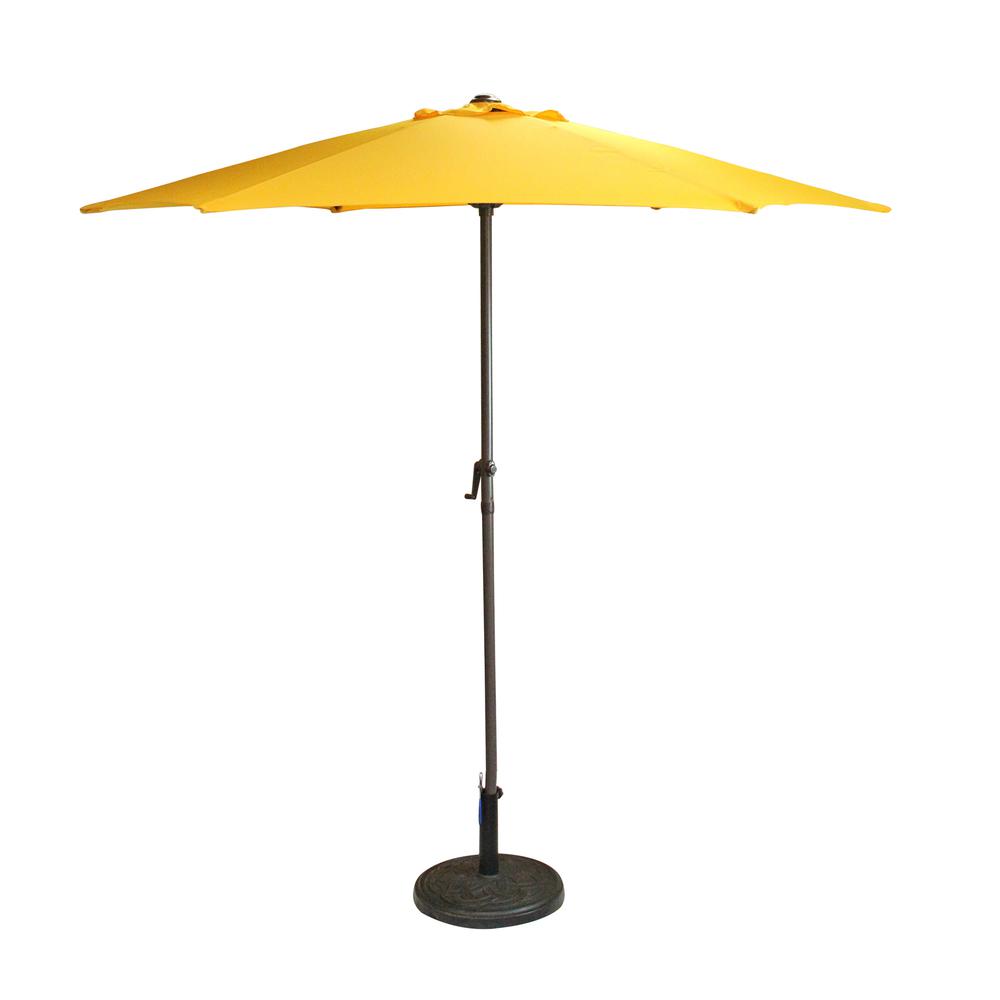 Outdoor Patio Market Umbrella 7.5 Ft. with Hand Crank  Yellow. Picture 1