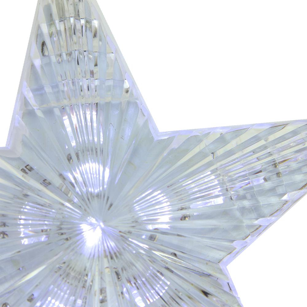 3 White LED Cascading Snowfall Star Christmas Lights - 2 ft Clear Wire. Picture 3