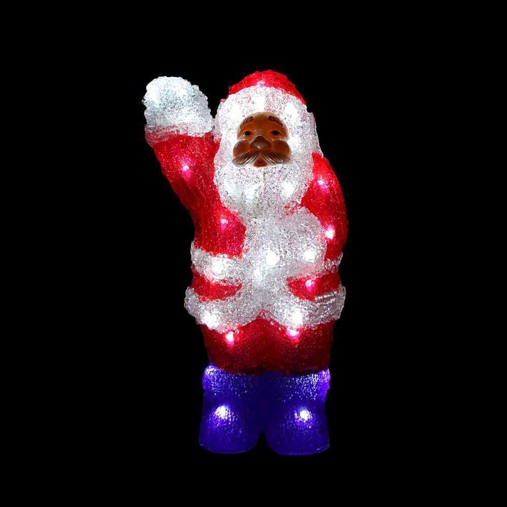 14" Lighted Commercial Grade Acrylic Waving Santa Claus Christmas Outdoor Decoration. Picture 2
