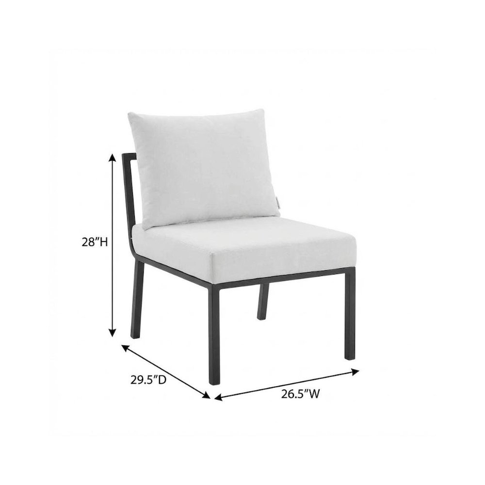 Outdoor Patio Aluminum Armless Lounge Chair With Cushioned Seat And Backrest. Picture 7