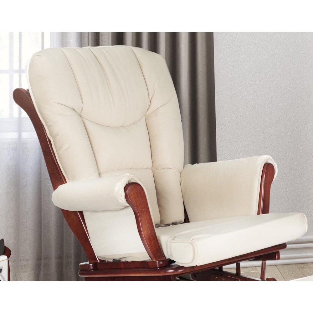 Sleigh Glider Chair Cushions Set Beige (Back, Seat, Arms). Picture 2
