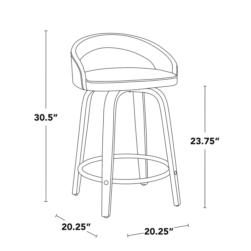 Grotto Upholstered 24" Fixed-Height Counter Stool - Set of 2. Picture 9