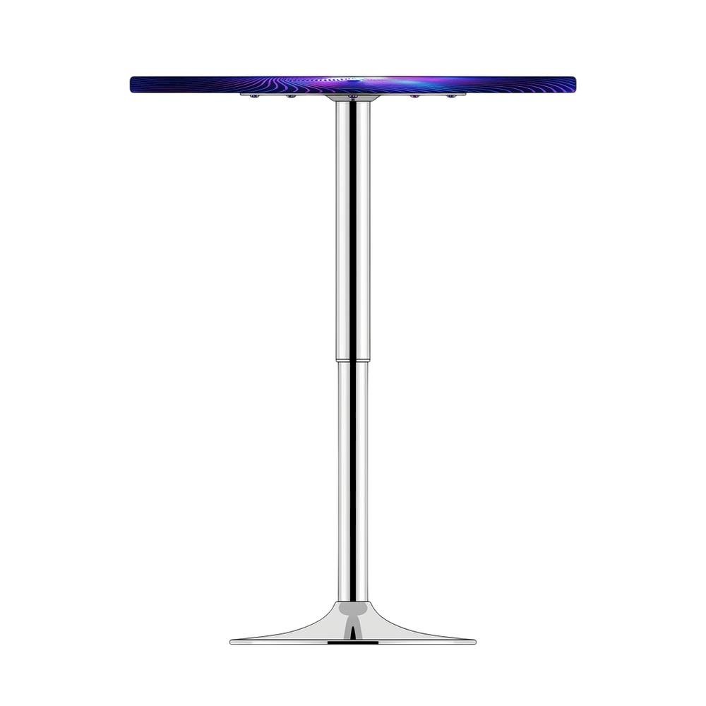 Light Up Adjustable Bar Table with Acrylic and Metal Finish for Modern Bars. Picture 4