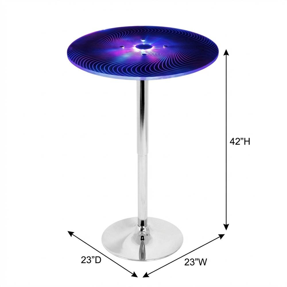 Light Up Adjustable Bar Table with Acrylic and Metal Finish for Modern Bars. Picture 5