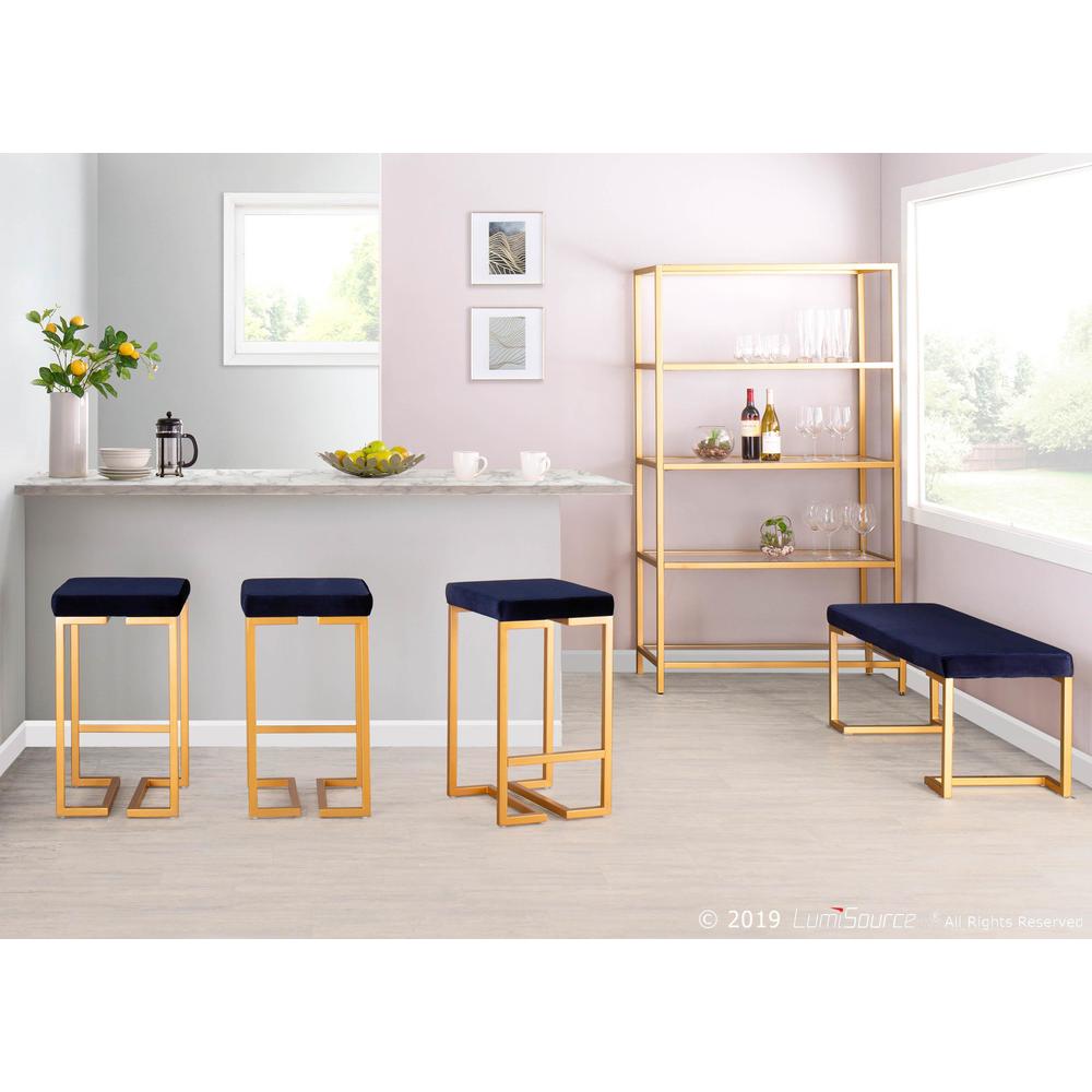 Gold, Blue Midas Counter Stool - Set of 2. Picture 10