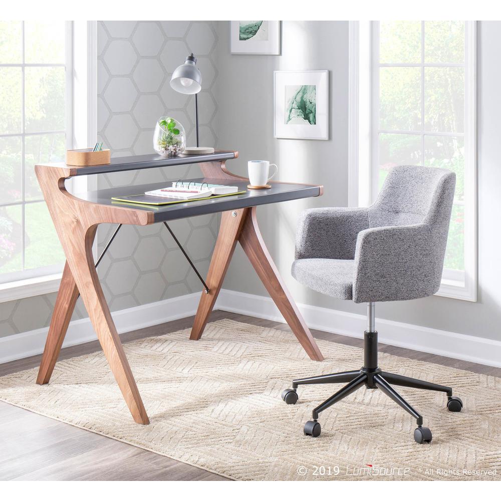 Walnut Wood, Grey Wood Archer Desk. Picture 7