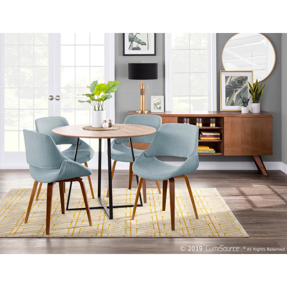 Walnut, Blue Fabrico Chair - Set of 2. Picture 10