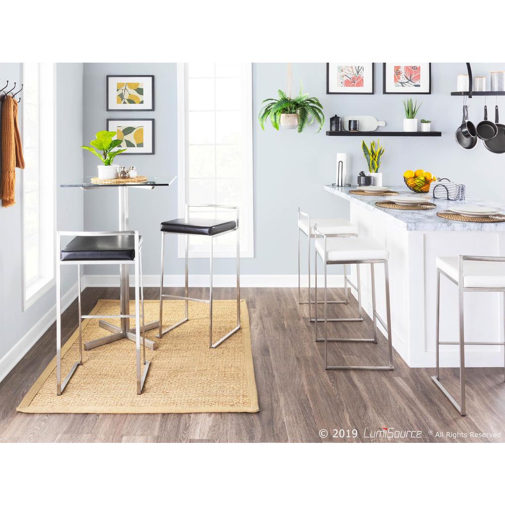 Black Fuji Stacker Barstool - Set of 2. Picture 9