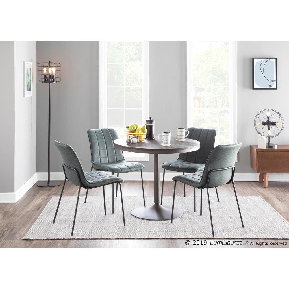 Antique Metal, Espresso Bamboo Dakota Dining Table. Picture 3