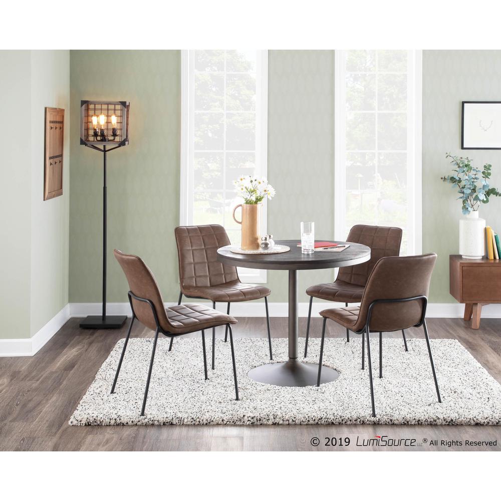 Antique Metal, Espresso Bamboo Dakota Dining Table. Picture 5