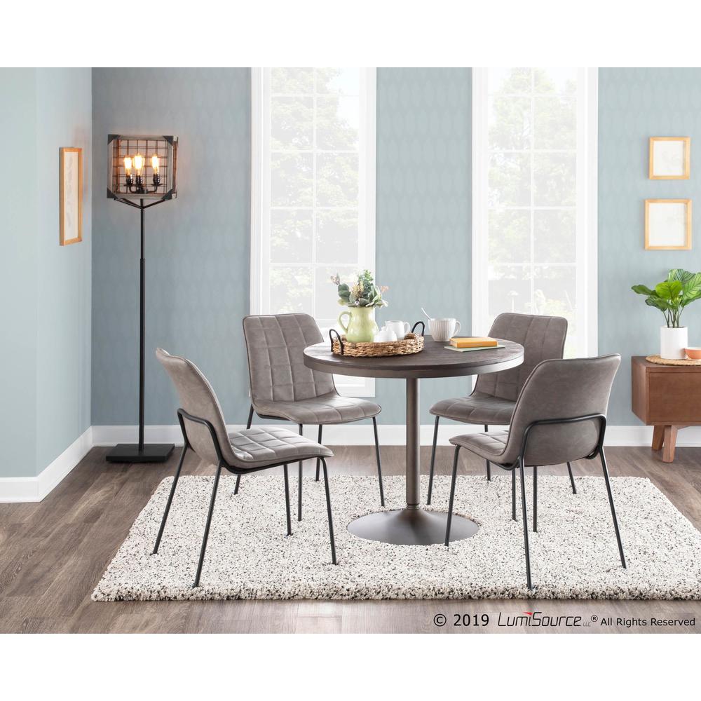 Antique Metal, Espresso Bamboo Dakota Dining Table. Picture 6