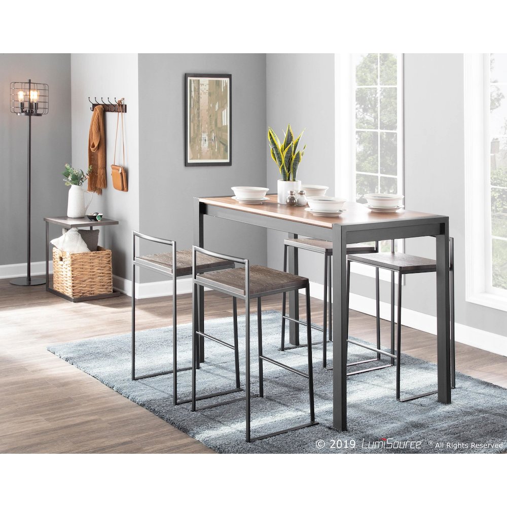 Fuji Stacker 26" Fixed-Height Counter Stool - Set of 3 in Black Metal. Picture 10
