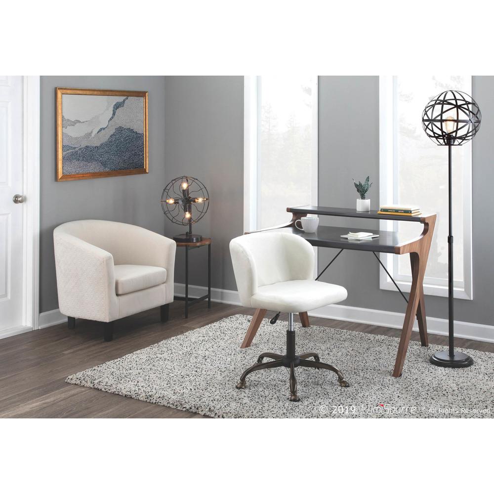 Walnut Wood, Grey Wood Archer Desk. Picture 8