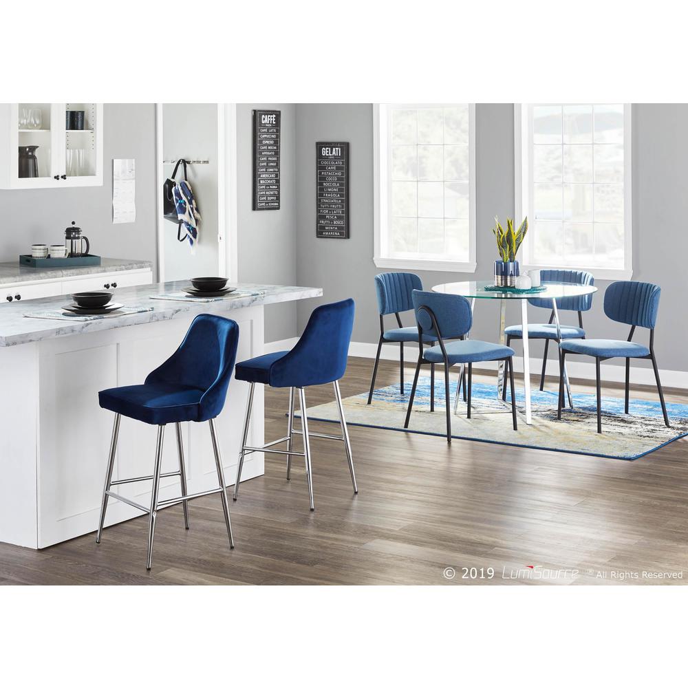Chrome, Clear Glass Cosmo Dining Table. Picture 7