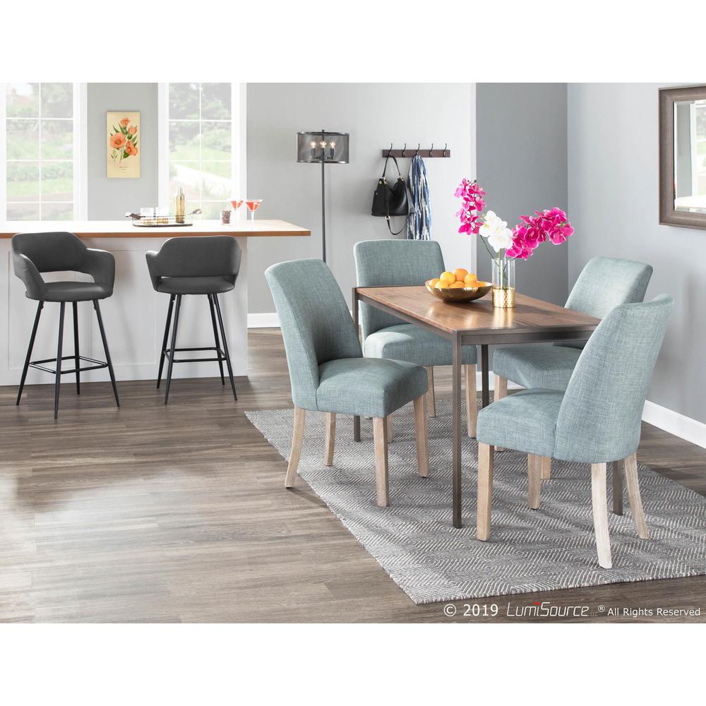 Black Metal, Grey PU Margarite Counter Stool - Set of 2. Picture 8