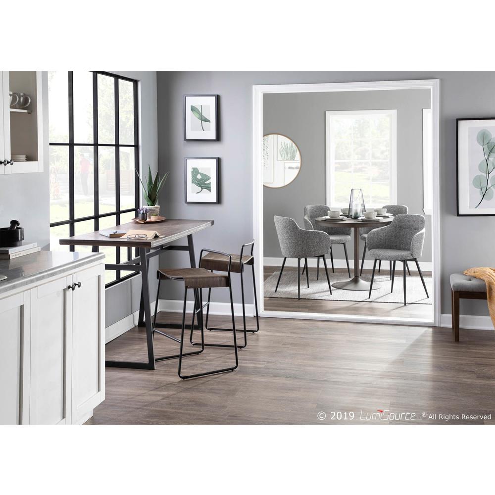 Black Metal, Grey Noise Fabric Boyne Chair. Picture 8