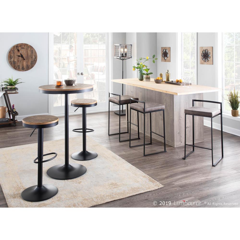 Black, Medium Brown Top  Dakota Bar Table. Picture 6