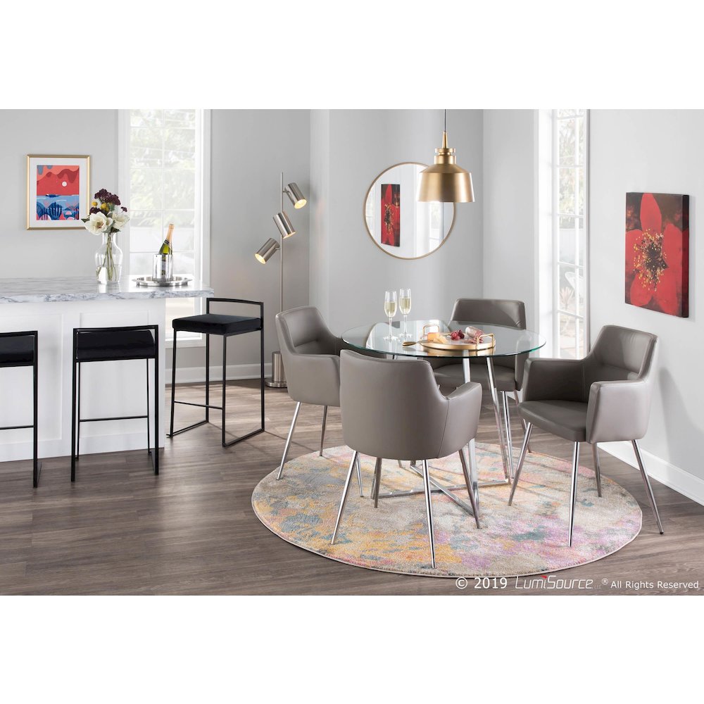 Grey, Chrome Andrew Chair - Set of 2. Picture 9