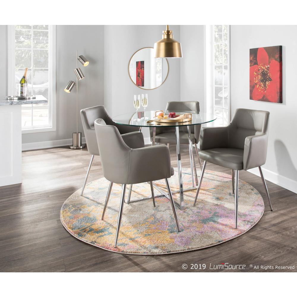 Grey, Chrome Andrew Chair - Set of 2. Picture 10