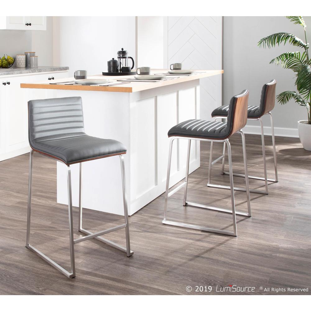 Walnut, Grey Mara Counter Stool - Set of 2. Picture 12