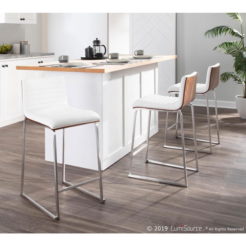 Walnut, White Mara Counter Stool - Set of 2. Picture 9