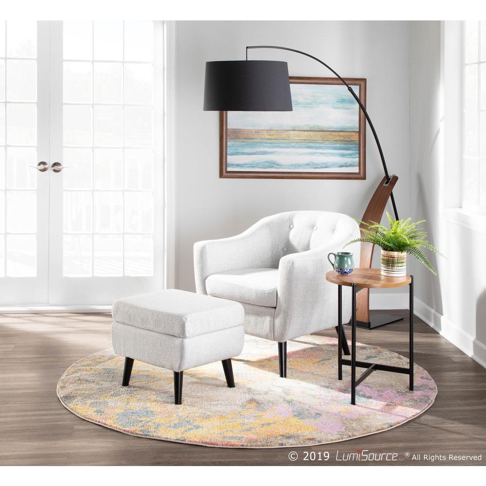 Walnut Wood, Black Metal, Black Linen Robyn Floor Lamp. Picture 12