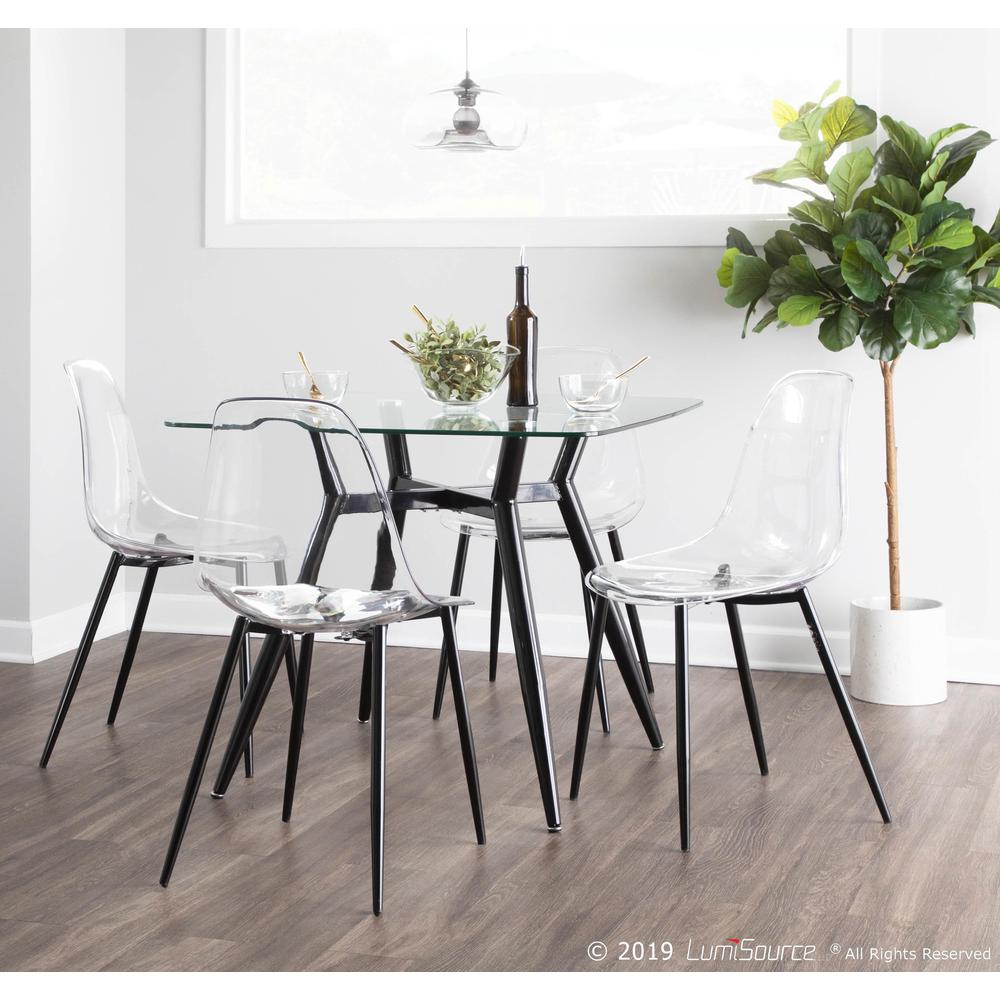 Black, Clear  Clara Dining Chair - Set of 2. Picture 10