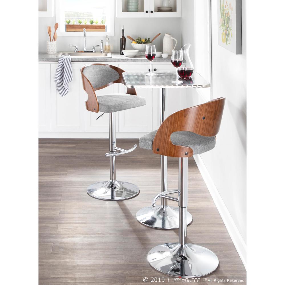 Walnut, Grey Pino Barstool. Picture 8