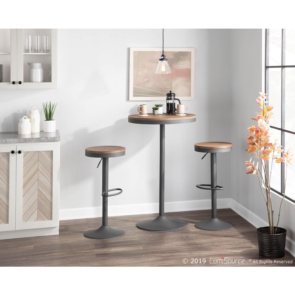Grey, Brown Dakota Bar Table. Picture 4
