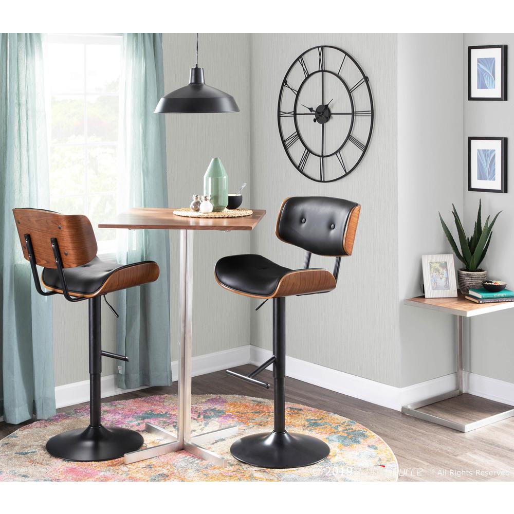 Walnut, Black Lombardi Barstool. Picture 9