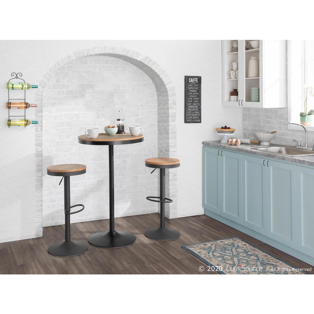 Black, Medium Brown Top  Dakota Bar Table. Picture 7