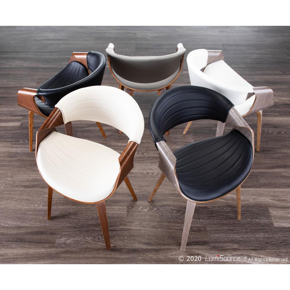 Walnut Wood, Cream PU Symphony Chair. Picture 7