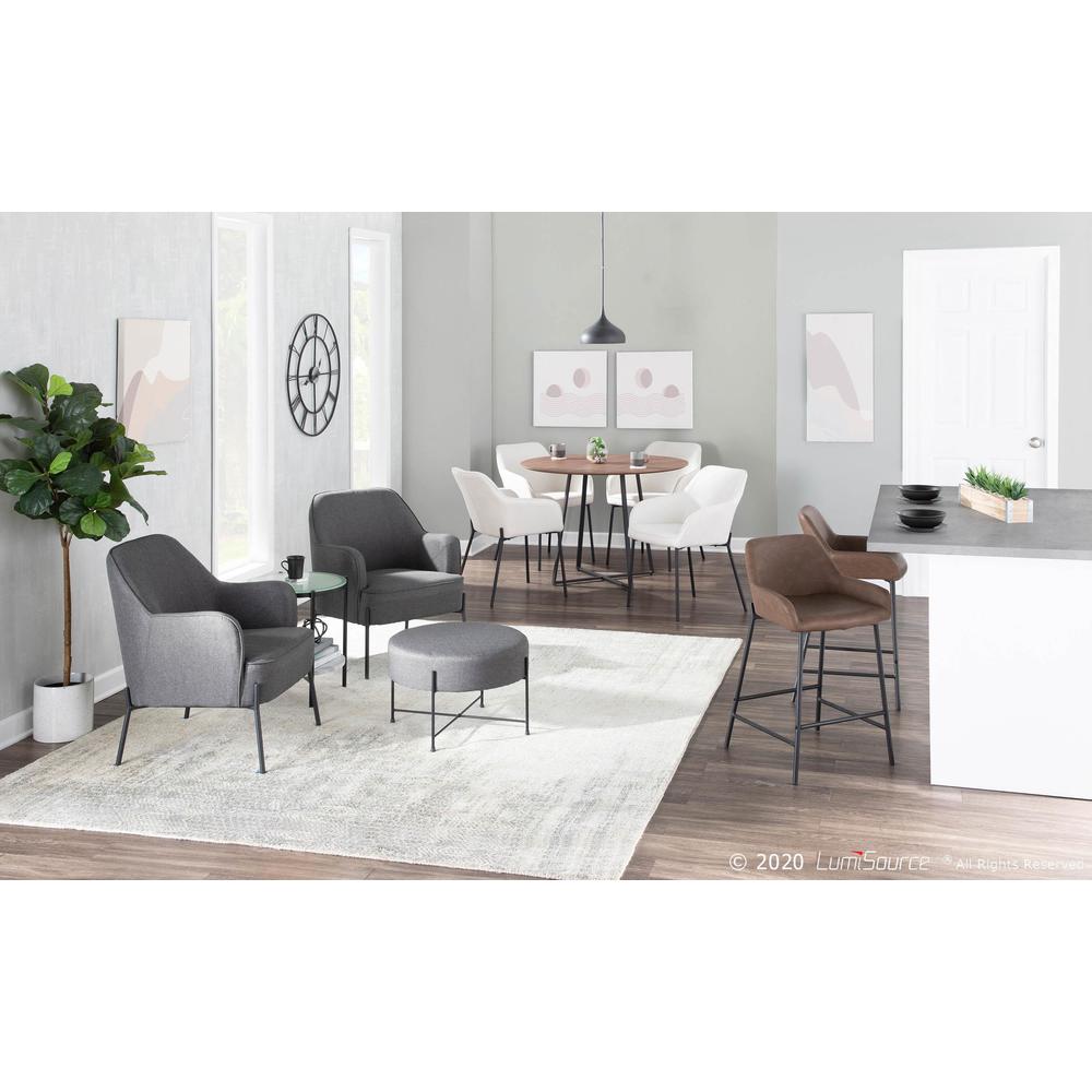 Black Metal, Cream Fabric Daniella Dining Chair - Set of 2. Picture 11