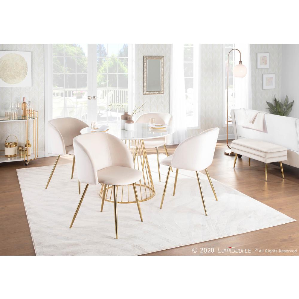 Gold Metal, Clear Glass, White Plastic Trombone Floor Lamp with Table. Picture 13