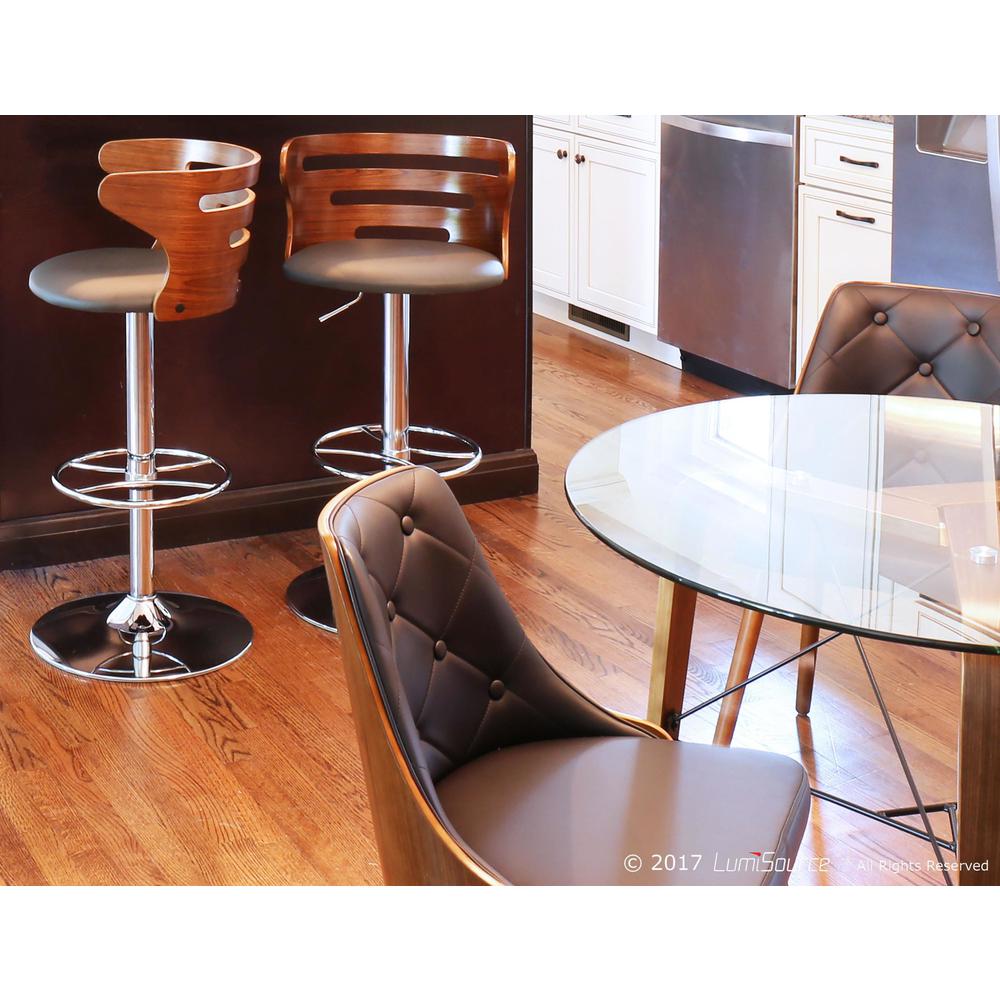 Walnut, White Gianna Chair. Picture 8