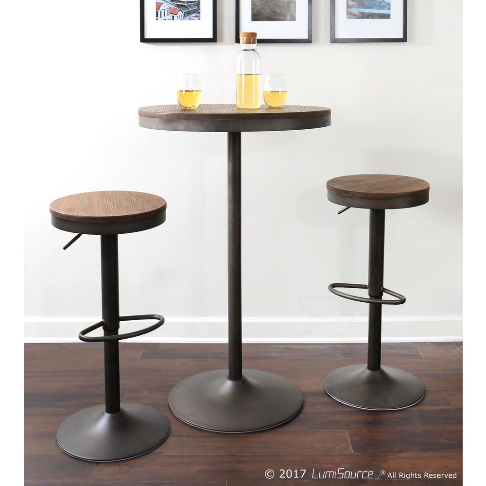 Grey, Brown Dakota Bar Table. Picture 6