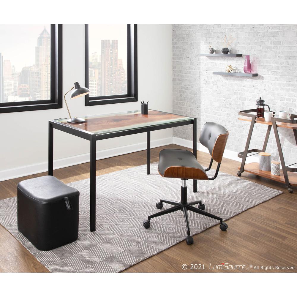 Walnut, Grey Lombardi Office Chair. Picture 8