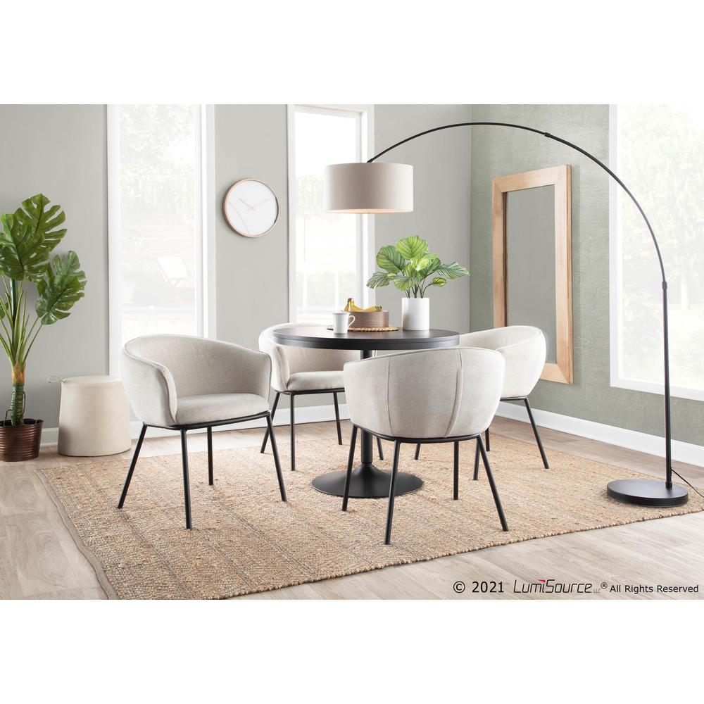Black Steel, Black Wood Dakota Dining Table. Picture 5