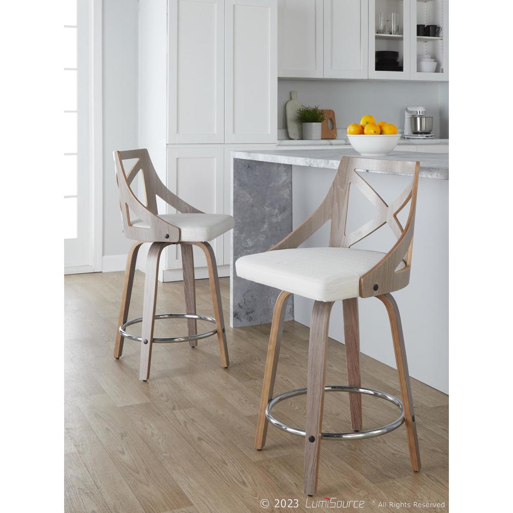 Grey Charlotte 24" Fixed-Height Counter Stool - Set of 2. Picture 7