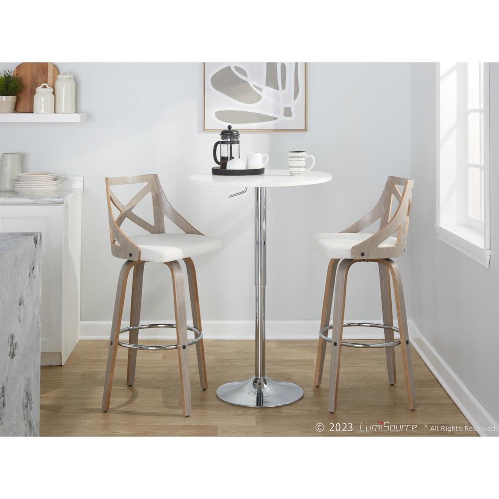 Grey Charlotte 30" Fixed-Height Barstool - Set of 2. Picture 9