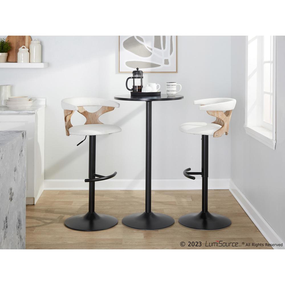 White Gardenia Adjustable Barstool - Set of 2. Picture 7
