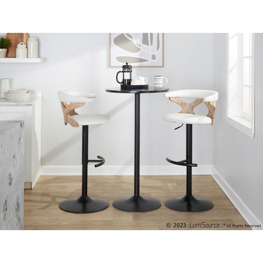 White Gardenia Adjustable Barstool - Set of 2. Picture 8
