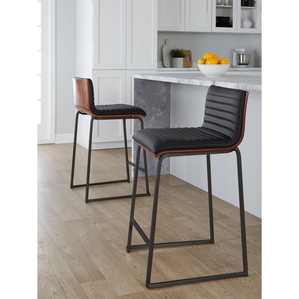 Silver Mason Mara 26" Fixed-Height Counter Stool - Set of 2. Picture 7