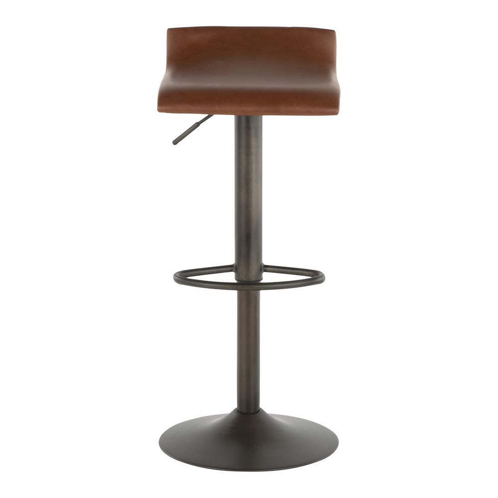 Antique Metal, Brown PU Ale Barstool - Set of 2. Picture 6