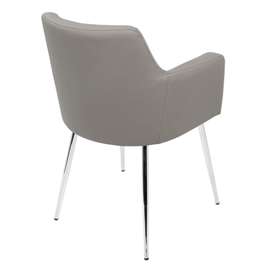 Grey, Chrome Andrew Chair - Set of 2. Picture 4