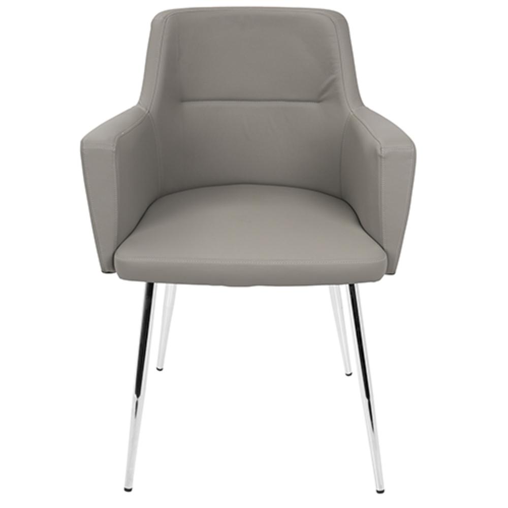 Grey, Chrome Andrew Chair - Set of 2. Picture 6